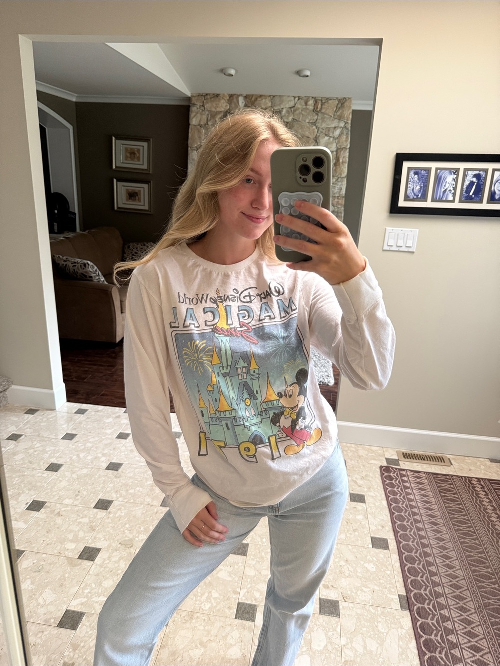 Disney White 'Magical' Mickey Mouse Long-Sleeve Tee